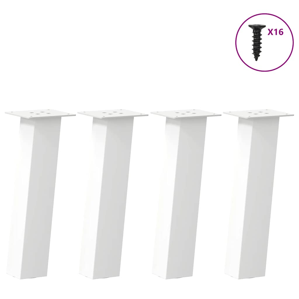 Gambe per tavolino da caffè 4 pz Bianche 42 cm Acciaio