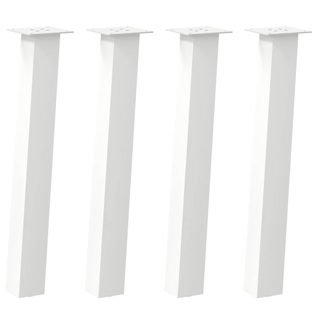 Gambe per tavolo consolle 4 pz bianche 72 cm in acciaio