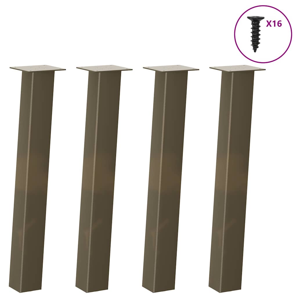 Gambe per tavolo consolle 4 pz in acciaio naturale 72 cm Acciaio