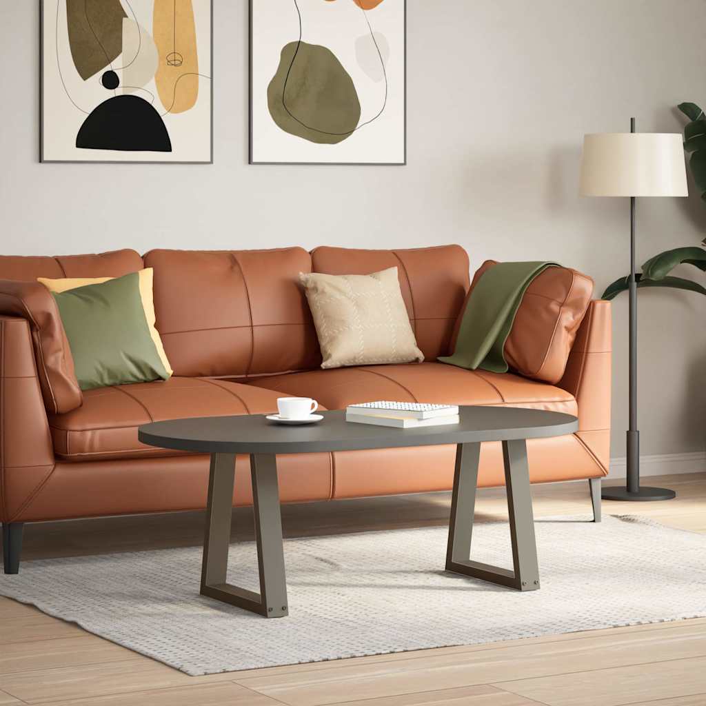 Gambe per Tavolino da Caffè a Forma di V 2 pz Acciaio Naturale 38x(42-43,3) cm Acciaio