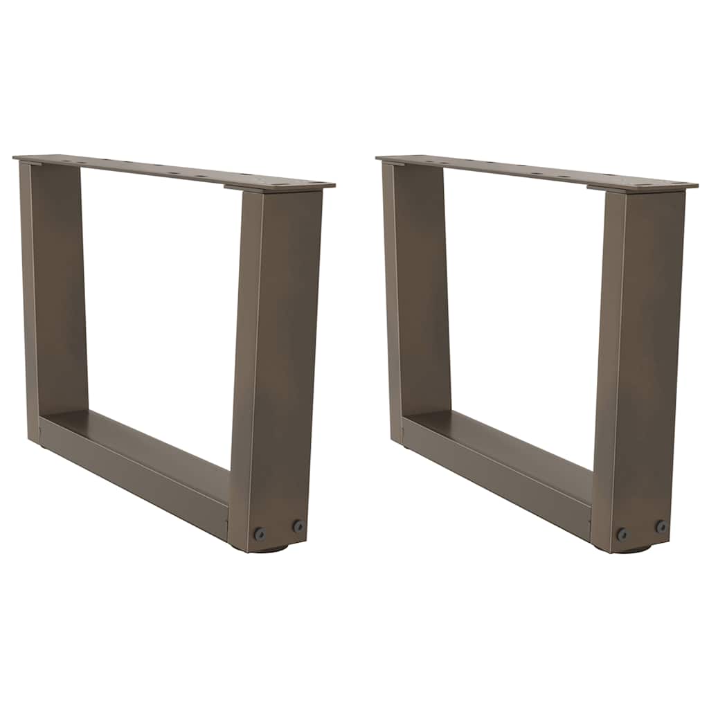 Gambe per Tavolino da Caffè a Forma di V 2 pz Acciaio Naturale 50x(30-31,3) cm Acciaio