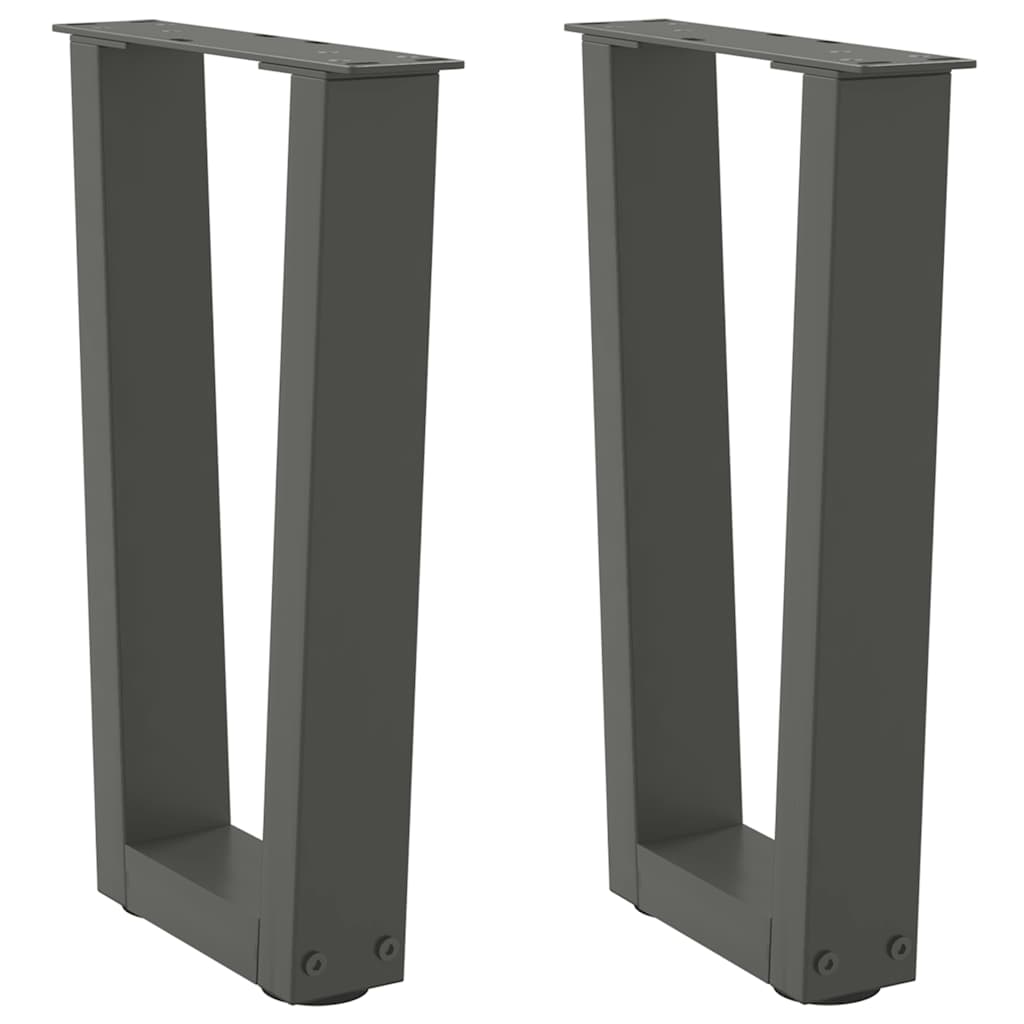 Gambe per Tavolino da Caffè a Forma di V 2 pz Antracite 28x(42-43,3) cm Acciaio