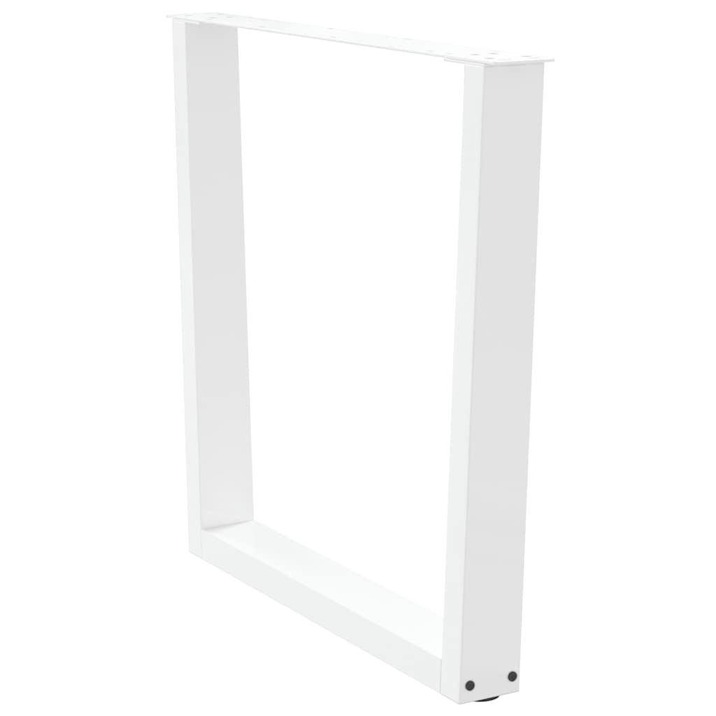 Gambe per tavolo da pranzo a forma di V 2 pz bianche 80x(72-73,3) cm in acciaio