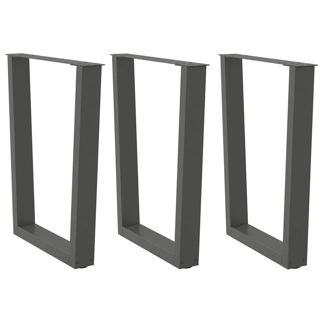 Gambe per tavolo da pranzo a forma di V 3 pz Antracite 70x(72-73,3) cm Acciaio