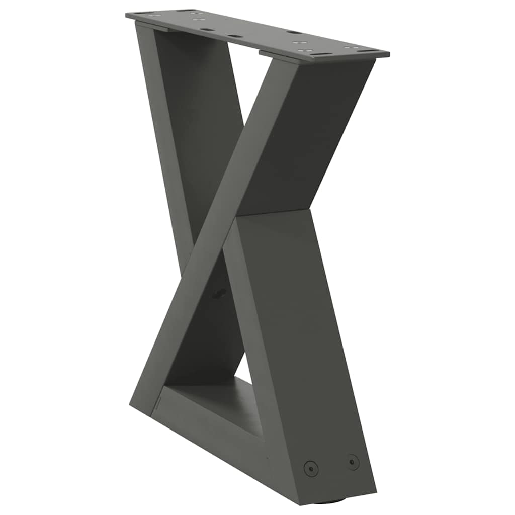 Gambe per tavolino 2 pz Antracite 30x(30-31,3) cm Acciaio