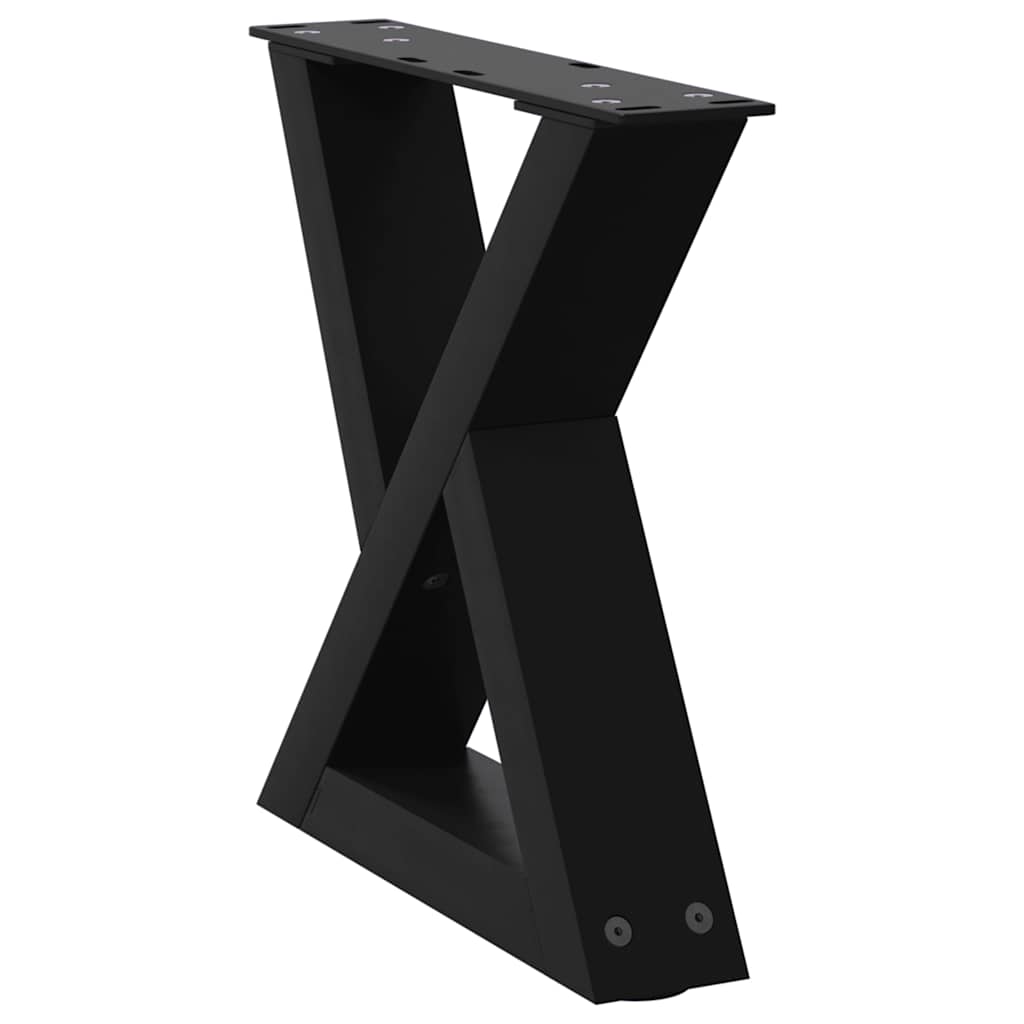 Gambe per Tavolino da Caffè 2 pz Nere 40x(30-31,3) cm Acciaio
