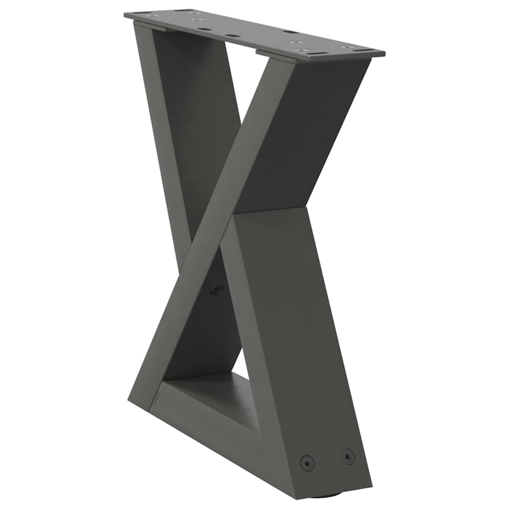 Gambe per tavolino 2 pz Antracite 40x(30-31,3) cm Acciaio