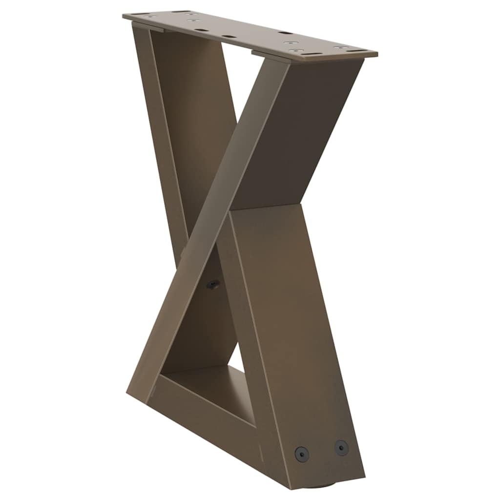 Gambe per Tavolino da Caffè 2 pz in Acciaio Naturale 40x(30-31,3) cm Acciaio