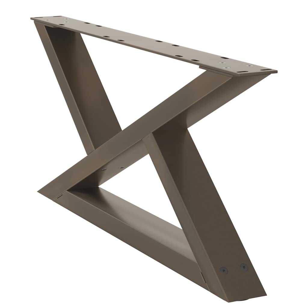 Gambe per tavolino da caffè 2 pz in acciaio naturale 70x(30-31,3) cm