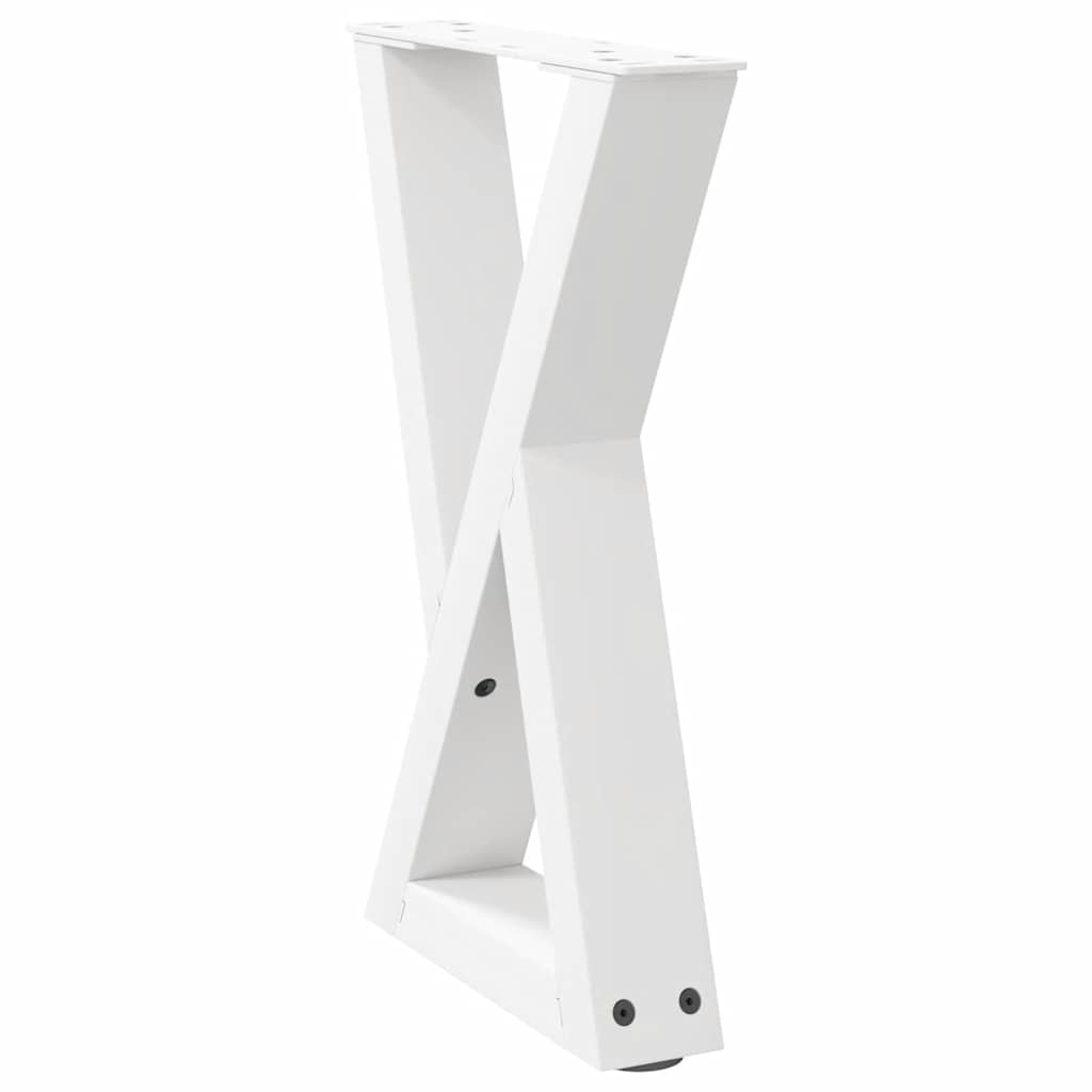 Gambe per tavolino 2 pz Bianche 28x(42-43,3) cm Acciaio