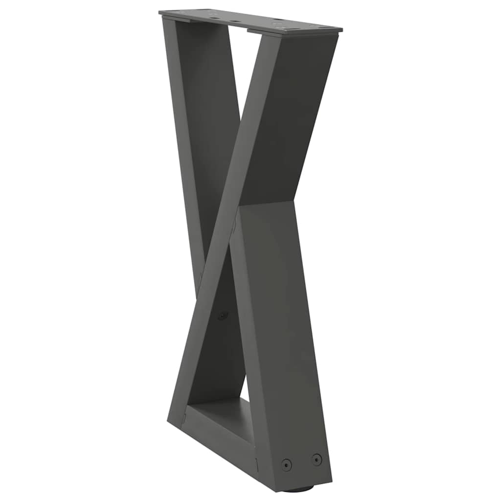Gambe per tavolino 2 pz Antracite 38x(42-43,3) cm Acciaio