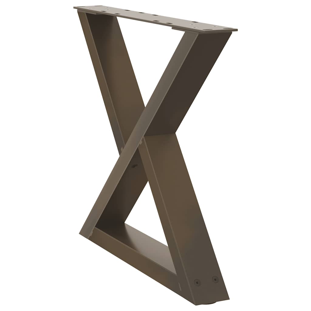 Gambe per Tavolino da Caffè 2 pz in Acciaio Naturale 50x(42-43,3) cm Acciaio