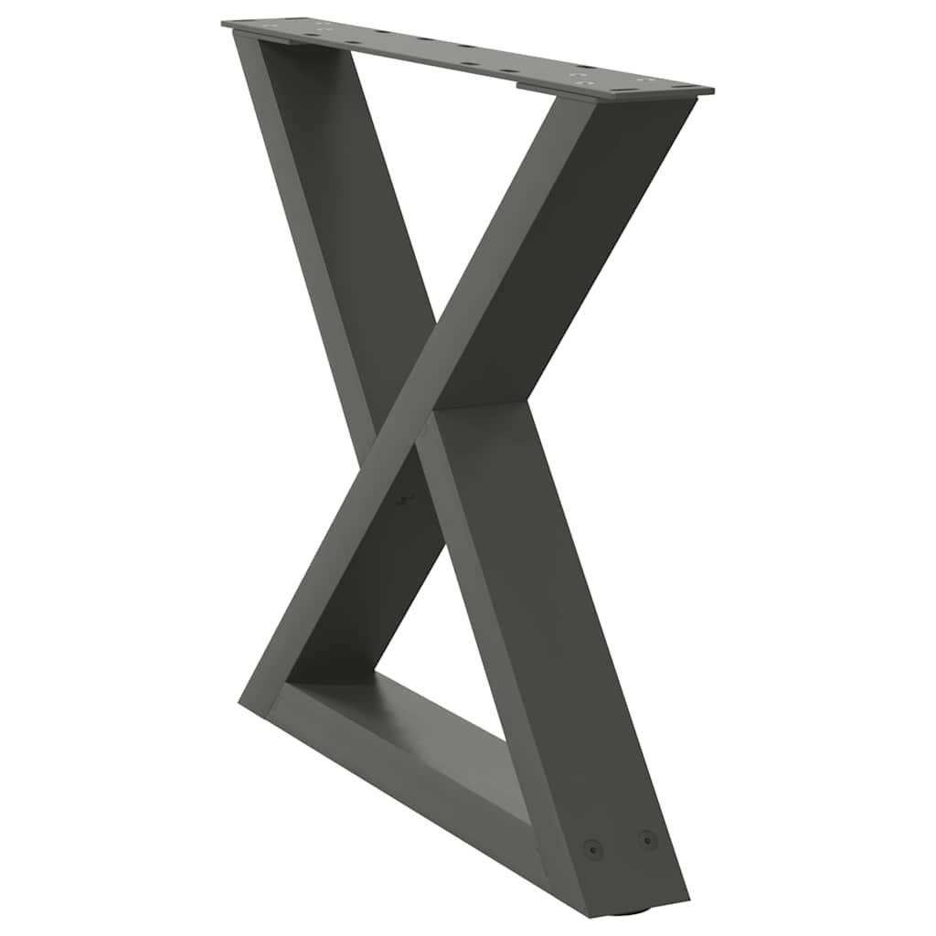 Gambe per tavolino 2 pz Antracite 60x(42-43,3) cm Acciaio