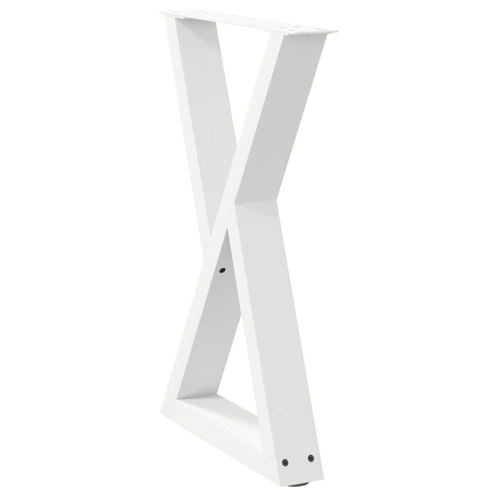Gambe per tavolo da pranzo 2 pz bianche 60x(72-73,3) cm in acciaio