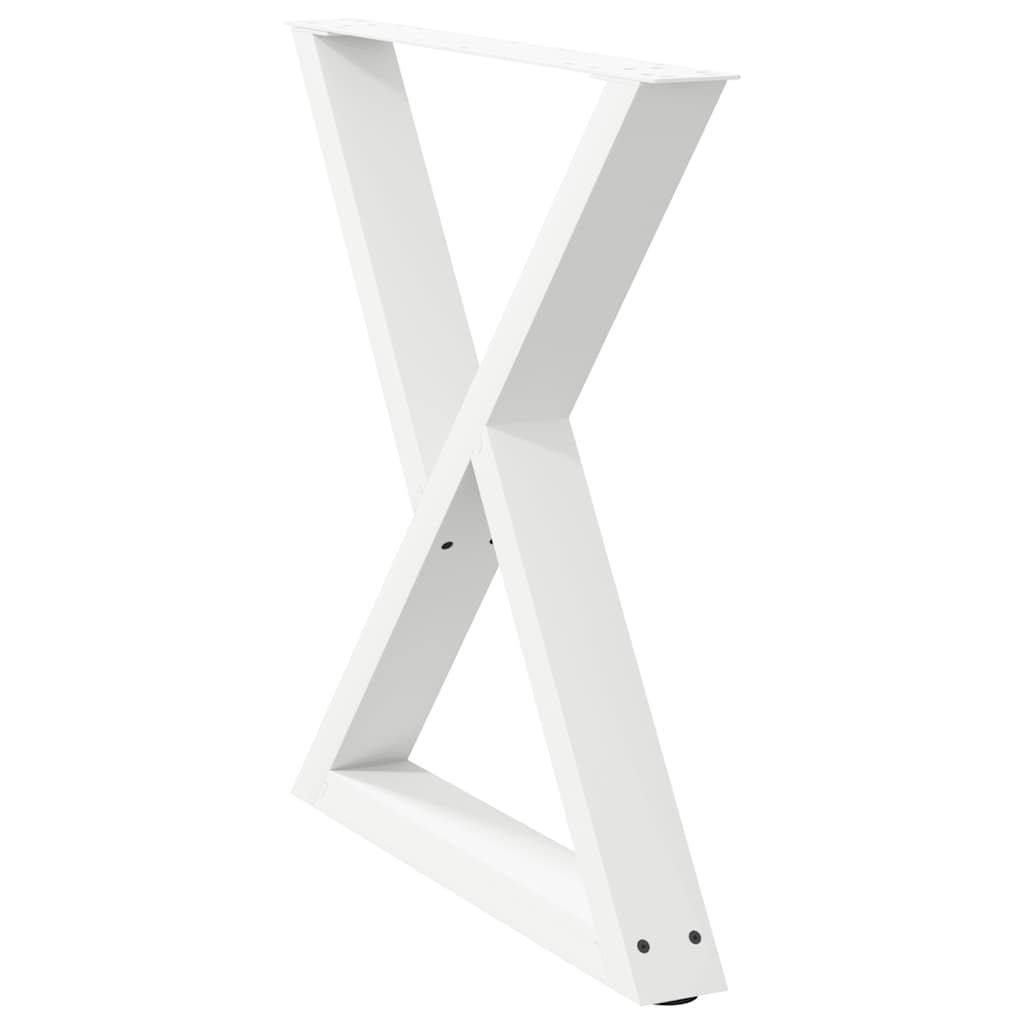 Gambe per tavolo da pranzo 2 pz bianche 80x(72-73,3) cm in acciaio