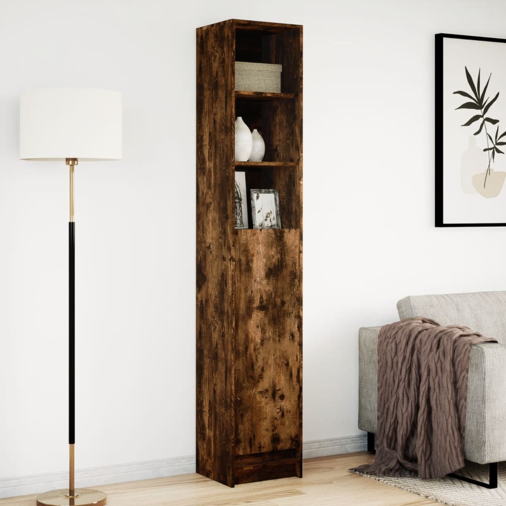 Credenza con LED Rovere Fumo 36x32,5x200cm in Legno Multistrato