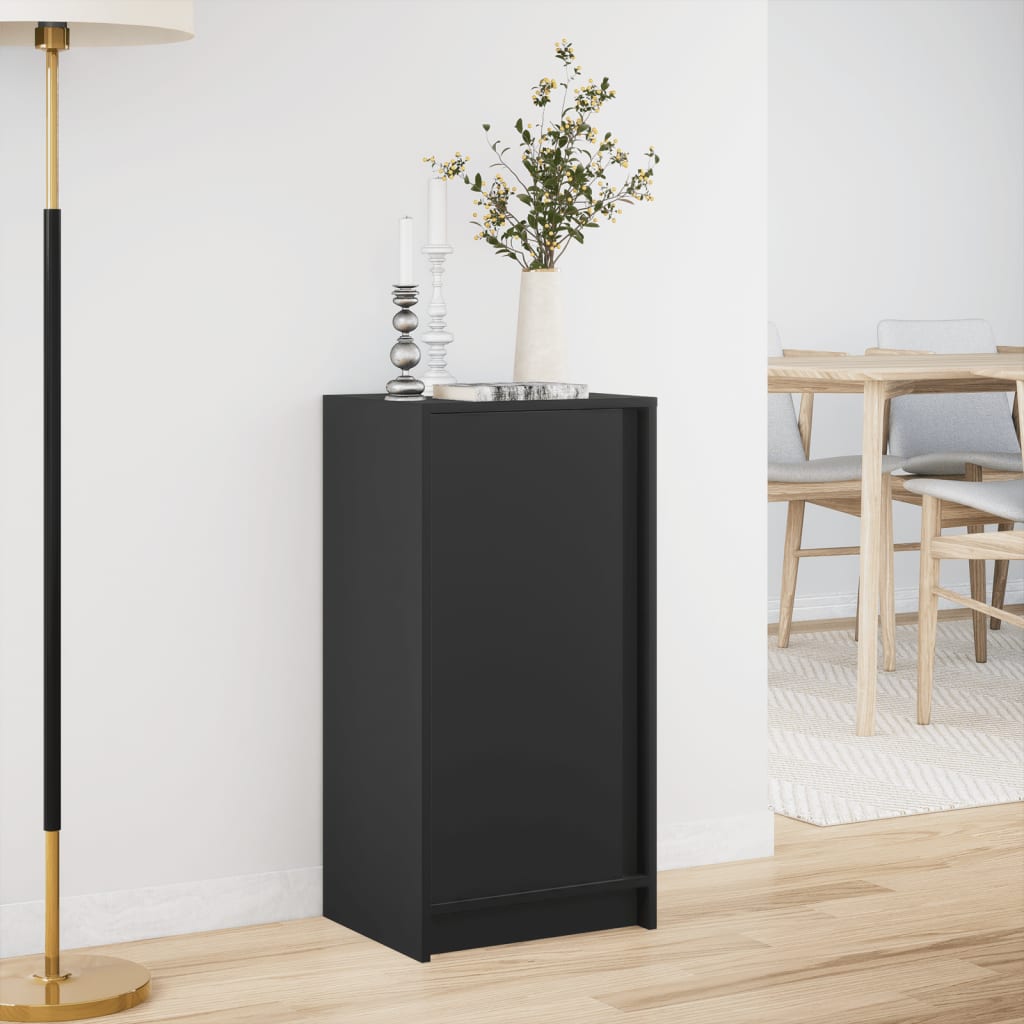 Credenza con LED Nera 42,5x34x85 cm in Legno Multistrato