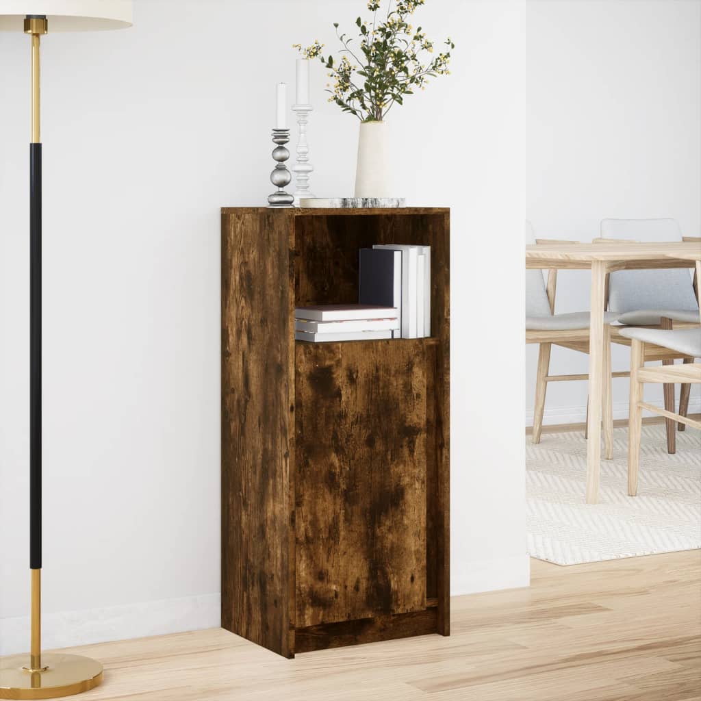 Credenza con LED Rovere Fumo 42,5x34x100cm in Legno Multistrato