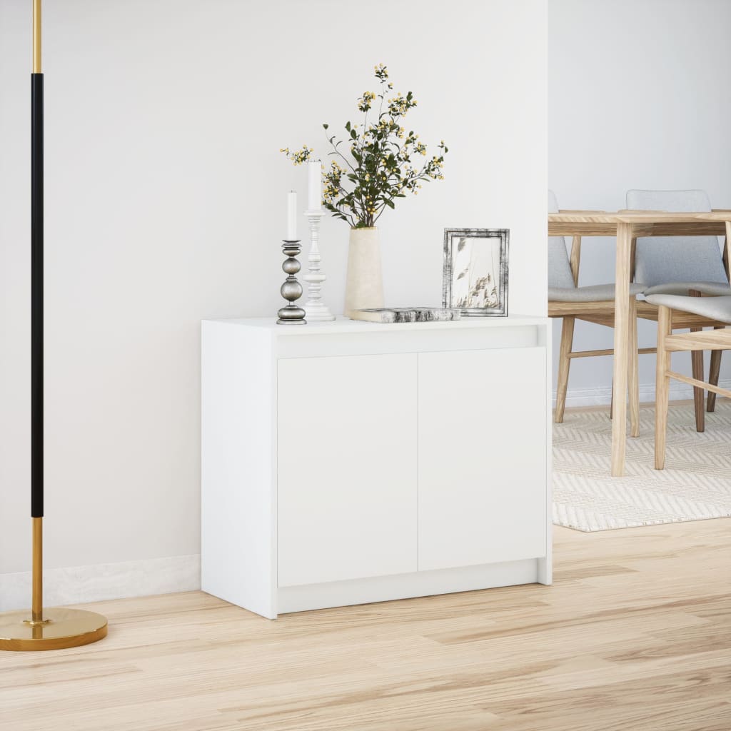 Credenza con LED Bianca 72x34x61 cm in Legno Multistrato
