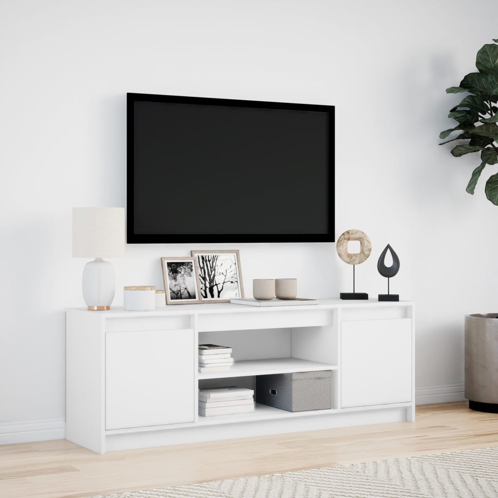 Mobile Porta TV con LED Bianco 139,5x34x50 cm in Truciolato