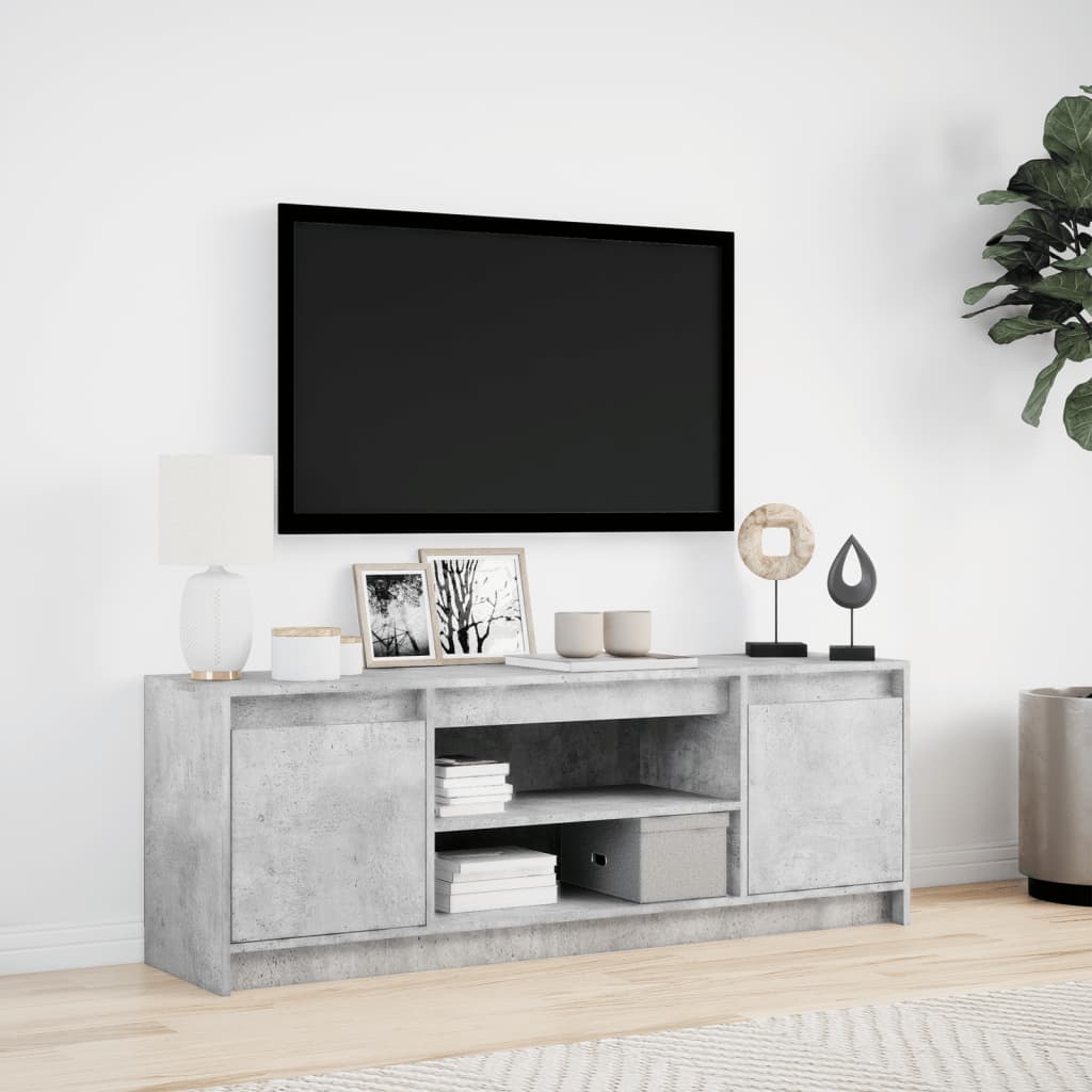 Mobile Porta TV con LED Grigio Cemento 139,5x34x50cm Truciolato