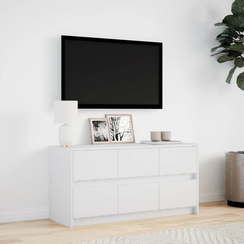 Mobile Porta TV con LED Bianco 100x34x50 cm in Truciolato