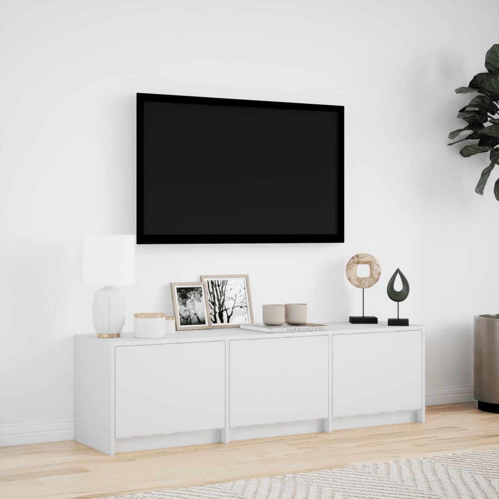 Mobile Porta TV con LED Bianco 140x34x40 cm in Truciolato