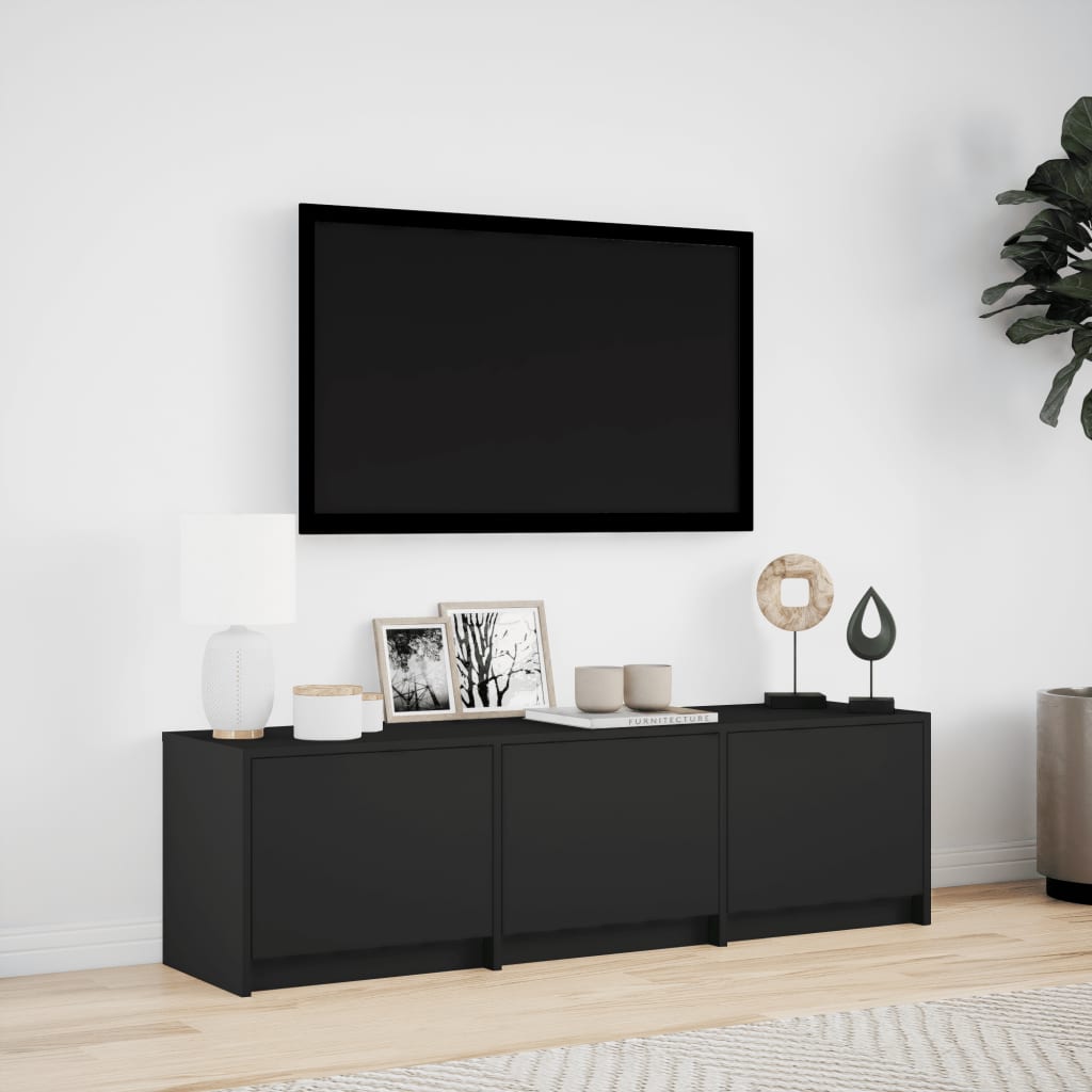 Mobile Porta TV con LED Nero 140x34x40 cm in Truciolato