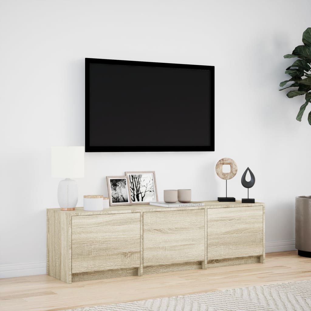 Mobile Porta TV con LED Rovere Sonoma 140x34x40cm in Truciolato
