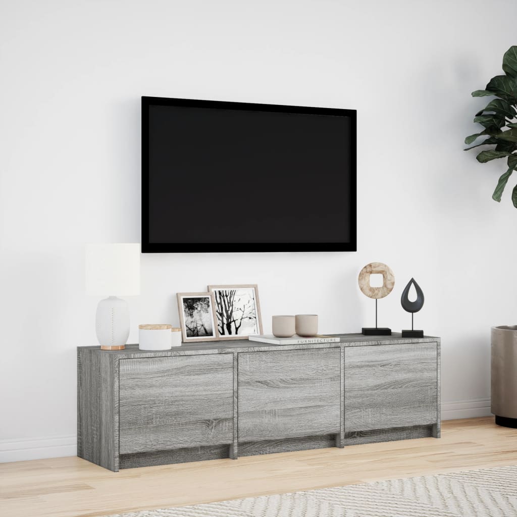 Mobile Porta TV con LED Grigio Sonoma 140x34x40cm in Truciolato