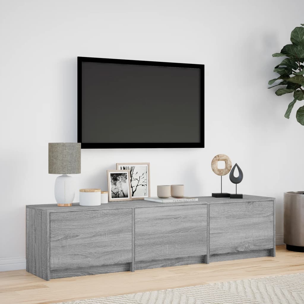 Mobile Porta TV con LED Grigio Sonoma 165x34x40cm in Truciolato