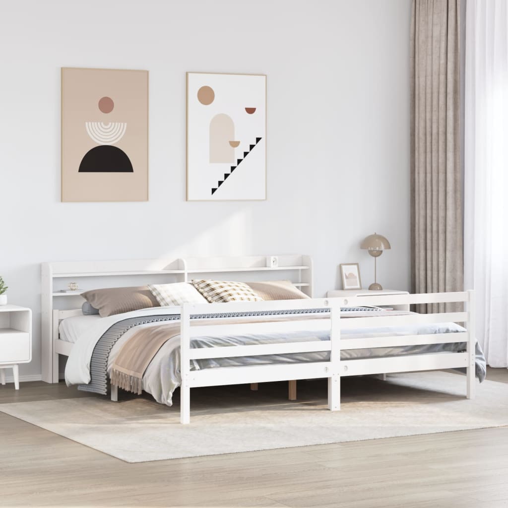 Giroletto con Testiera senza Materasso Bianco 180x200 cm