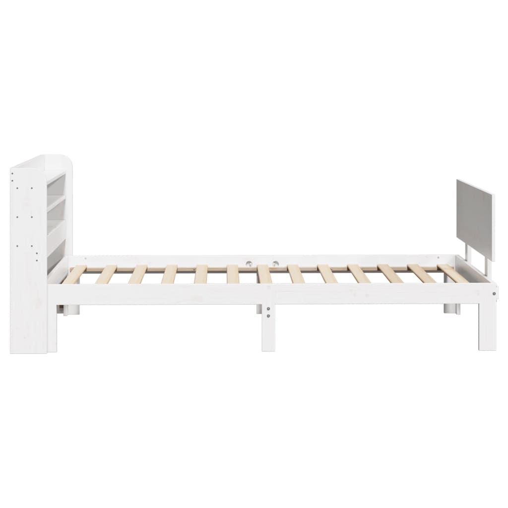 Giroletto con Testiera Bianco 75x190 cm Legno Massello di Pino