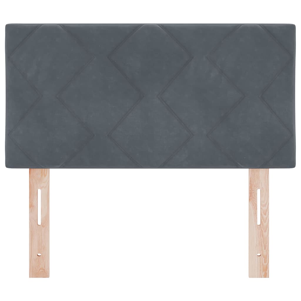 Testiera LED Grigio scuro 80 cm Velluto