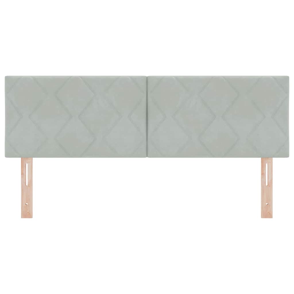 Testiera LED Grigio chiaro 144 cm Velluto