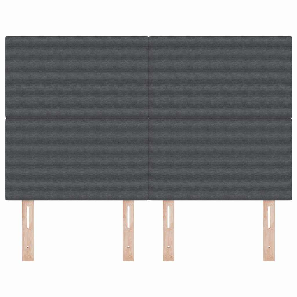 Testiera LED con testiera Grigio scuro 144 cm Tessuto in Cords