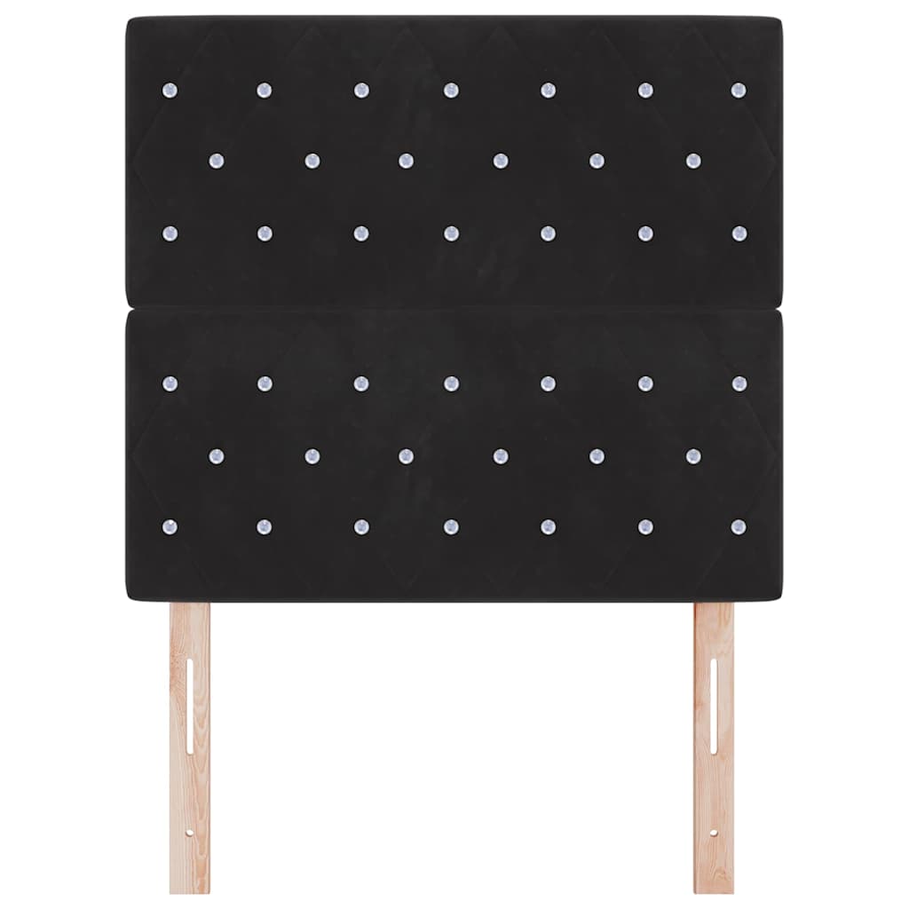 Testiera LED con strisce LED con testiera Nero 100 cm Velluto