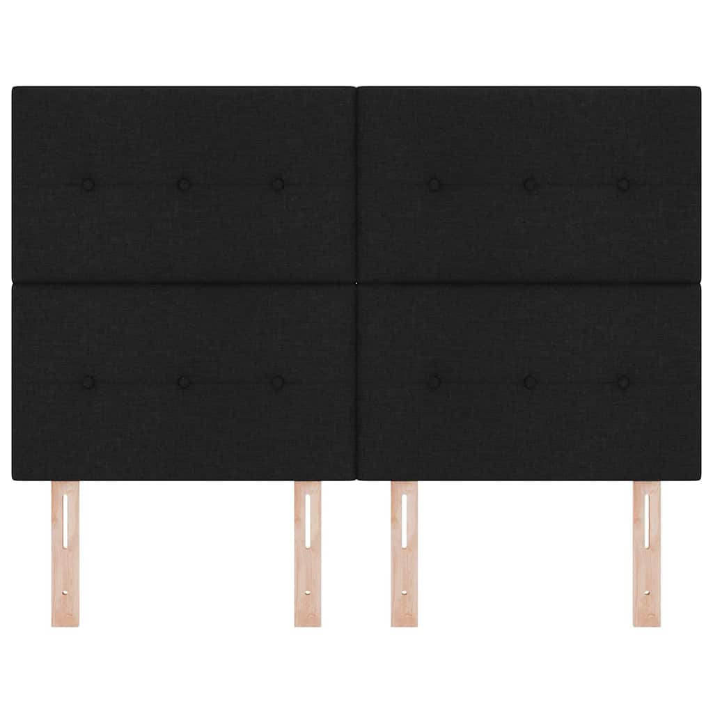 Testiera LED con strisce LED con testiera Nero 144 cm Tessuto