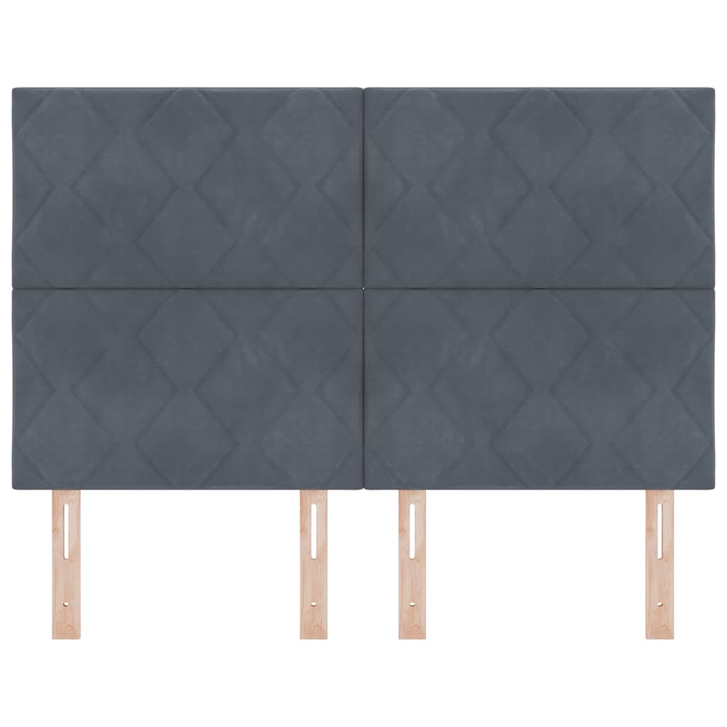 Testiera LED Grigio scuro 144 cm Pelle Sintetica