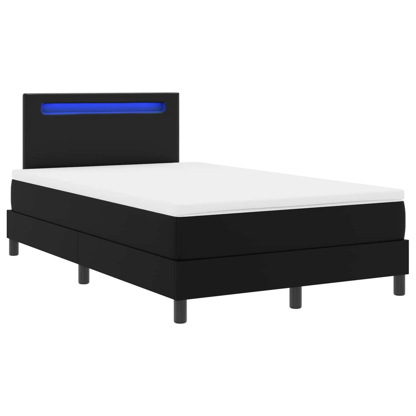 Letto a molle con materasso Nero 120 x 200 cm Pelle sintetica