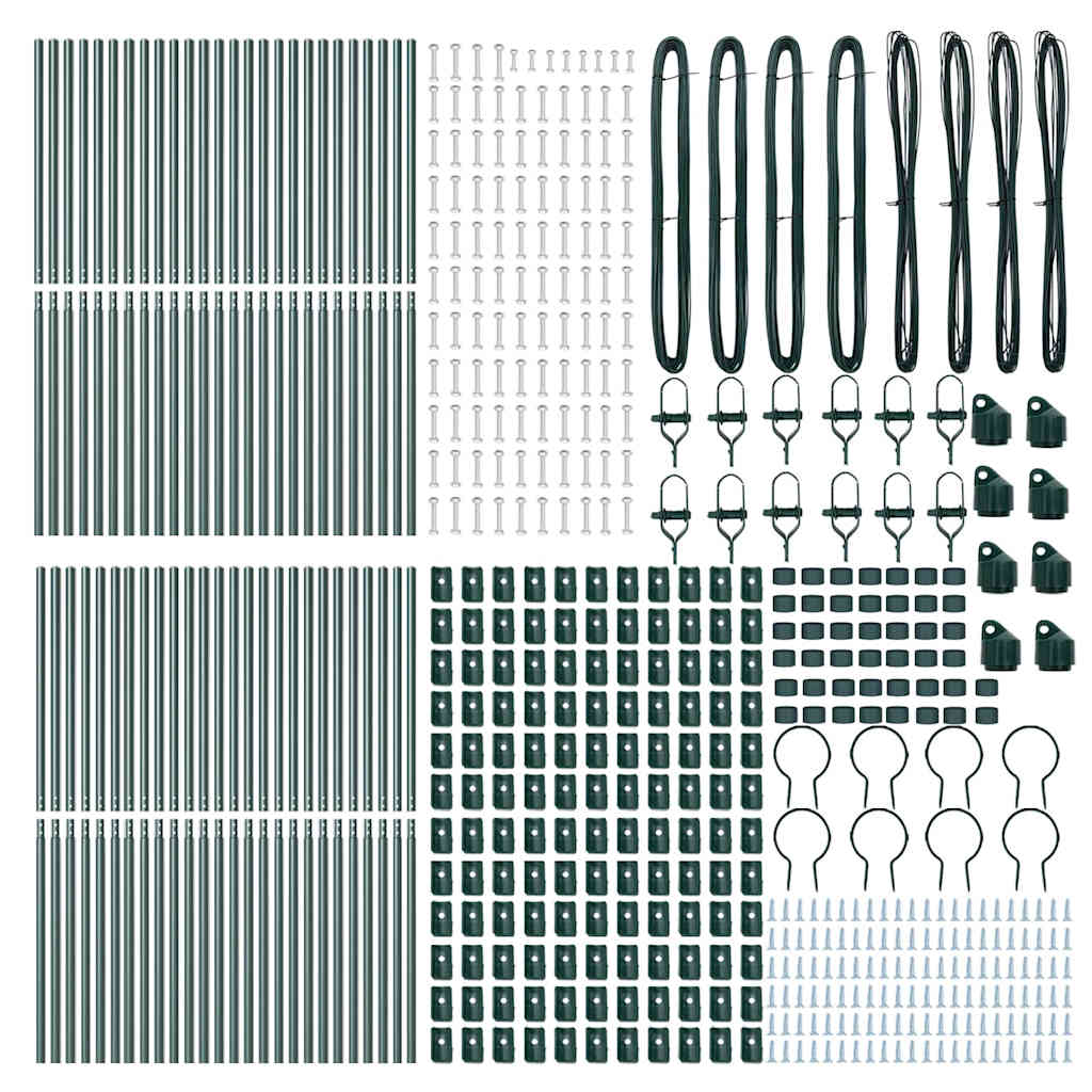 Palo della recinzione 52 pcs Verde 3,2 x 3,2 x 170 cm