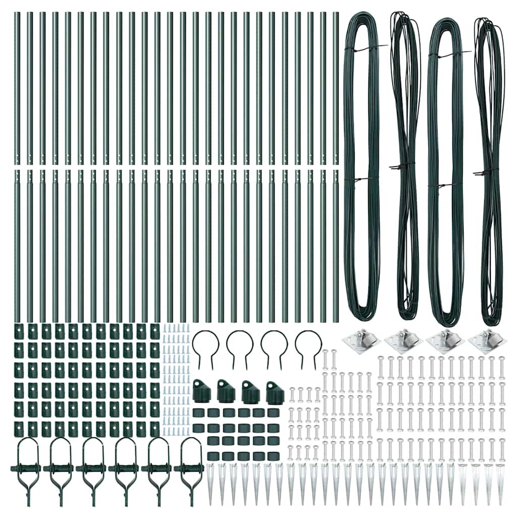 Palo della recinzione 26 pcs Grigio 3,2 x 3,2 x 140 cm