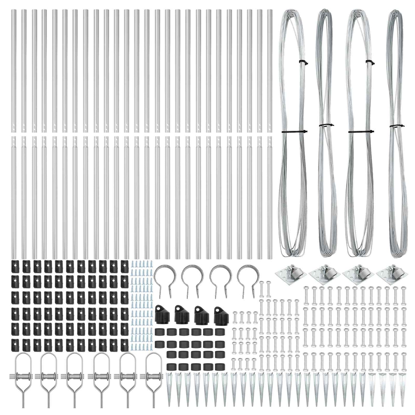 Palo della recinzione 26 pcs Grigio 3,2 x 3,2 x 205 cm