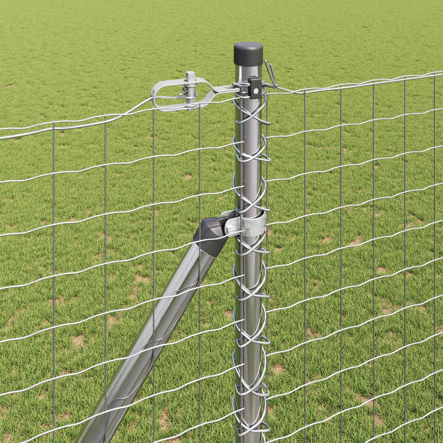 Palo della recinzione 52 pcs Grigio 3,2 x 3,2 x 225 cm