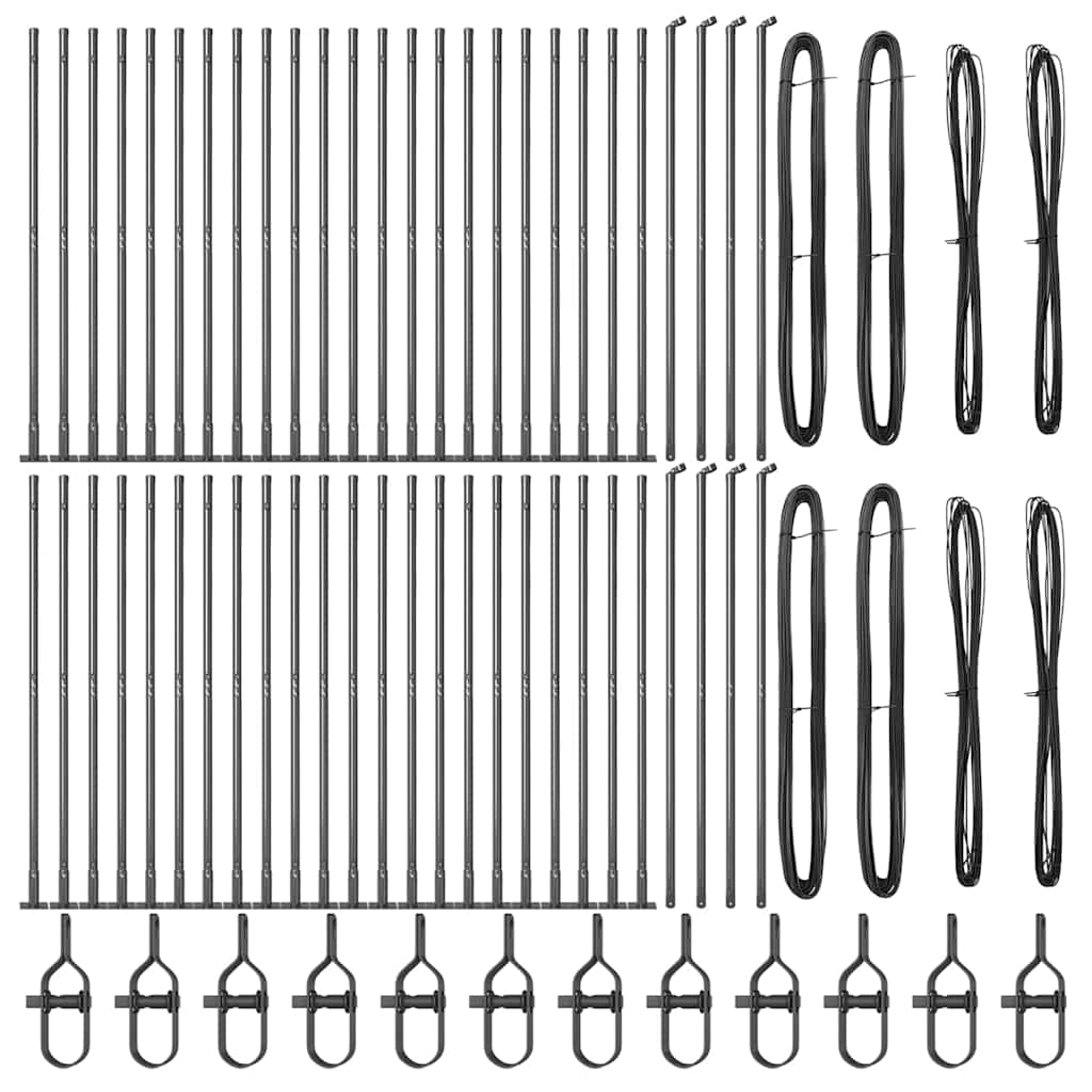 Palo della recinzione 52 pcs Grigio 3,2 x 3,2 x 160 cm