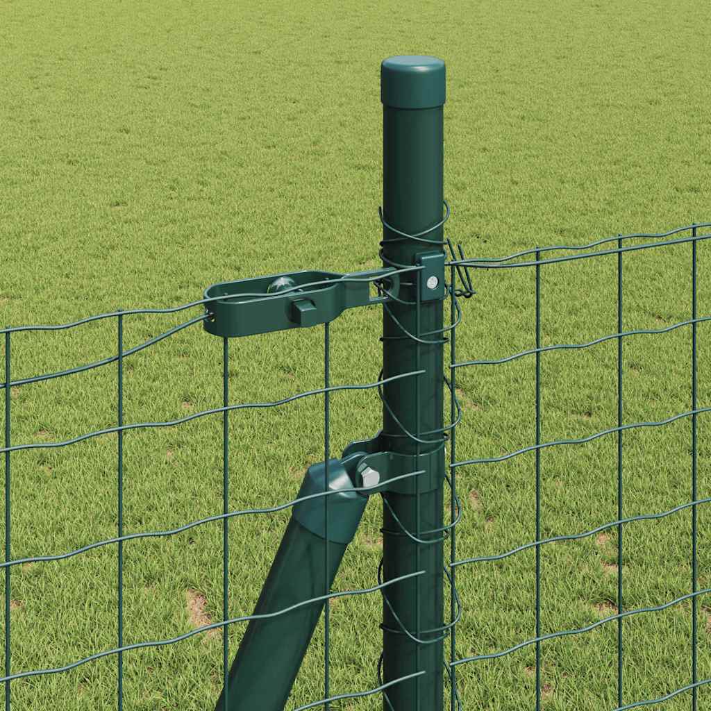 Recinzione con pali. Verde 1.6 x 10 m Acciaio