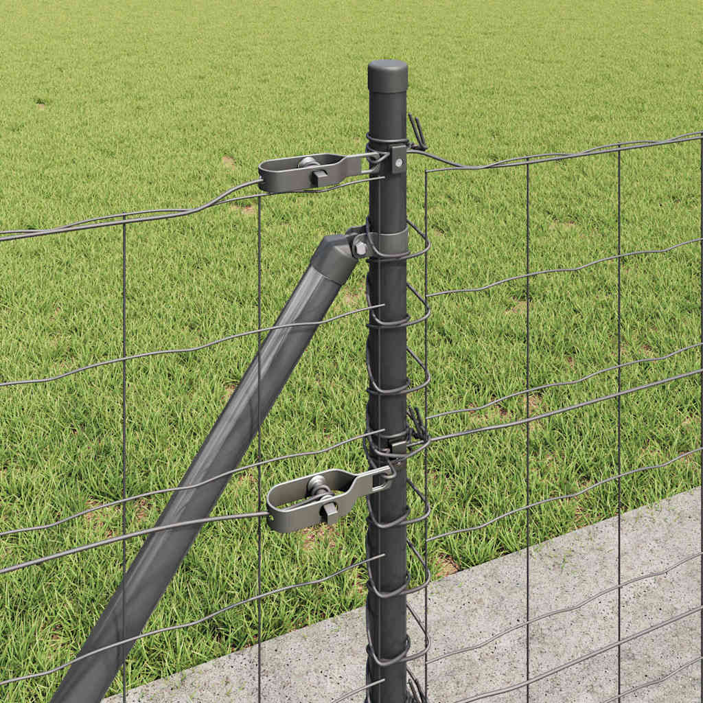 Recinzione con Posto Grigio 0,6 x 25 m Acciaio e PVC