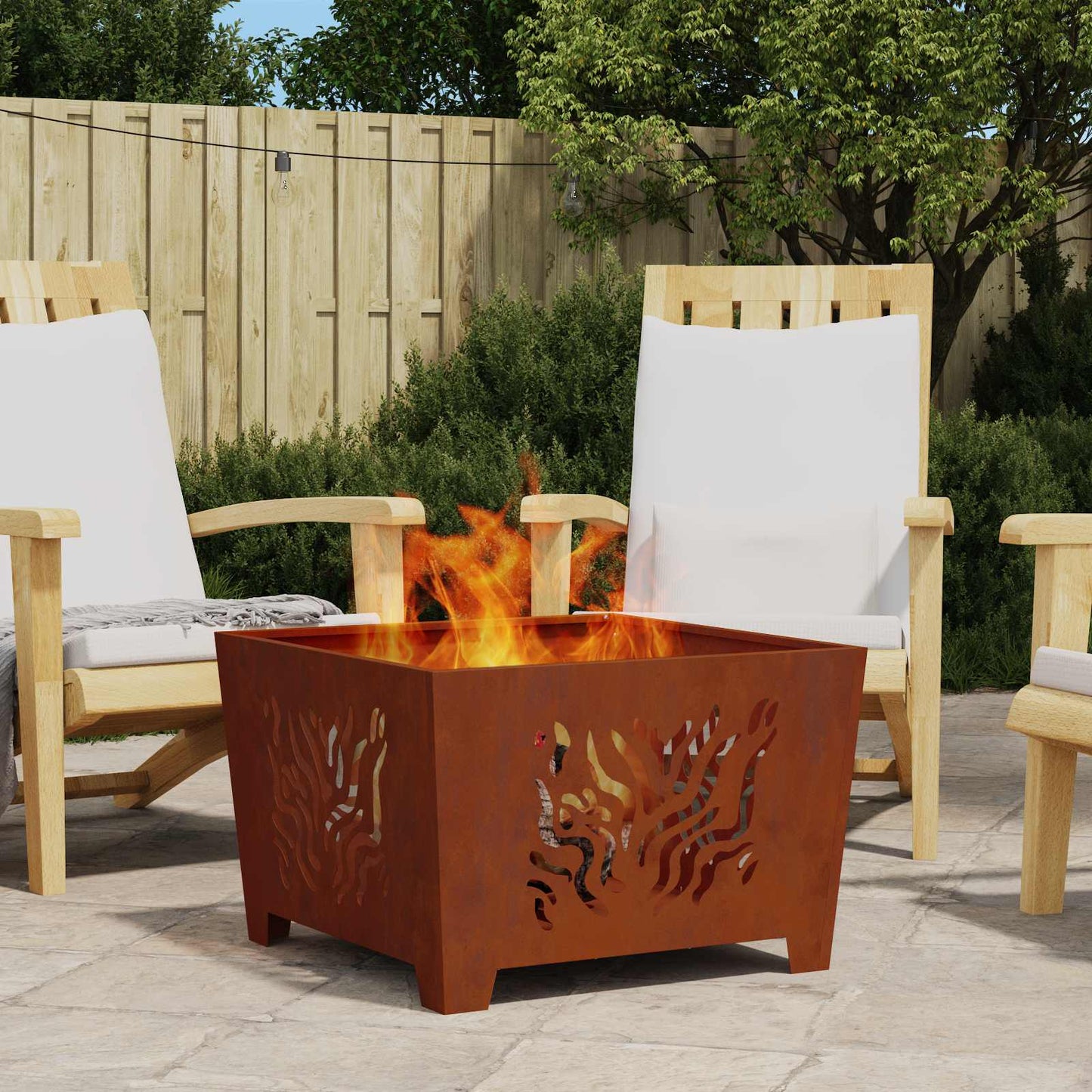 Focolare Marrone 60 x 60 x 40 cm Acciaio