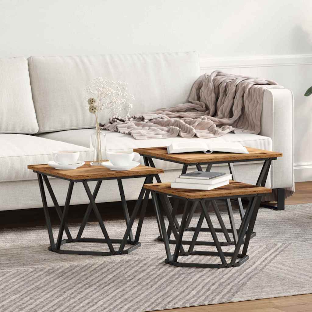 Tavolino da salotto 3 pcs Legno vecchio