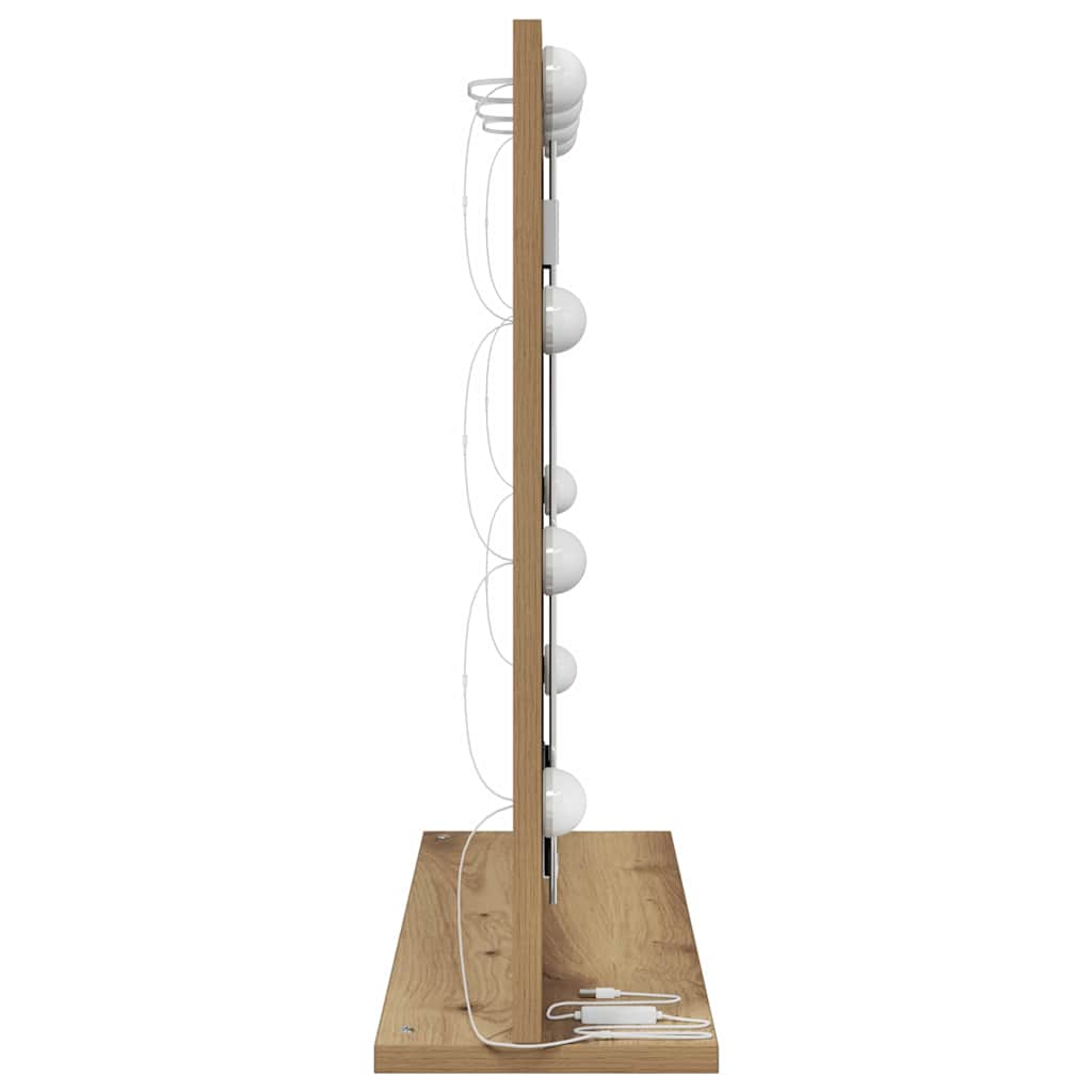 Specchio da Vanità Rettangolare Rovere Sonoma 60 x 55 x 18 cm
